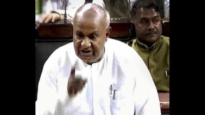 Former prime minister and JD-S chief HD Devegowda. Former prime minister and JD-S chief HD Devegowda.