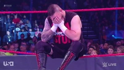 Owens was viciously attacked by Rhea Ripley and Damian Priest. (WWE) Owens was viciously attacked by Rhea Ripley and Damian Priest. (WWE)