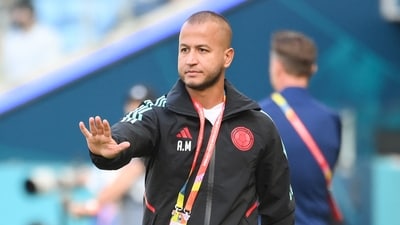 Colombia's coach Nelson Abadia gestures on the touchline during the Australia and New Zealand 2023 Women's World Cup Group H football match (AFP) Colombia's coach Nelson Abadia gestures on the touchline during the Australia and New Zealand 2023 Women's World Cup Group H football match (AFP)