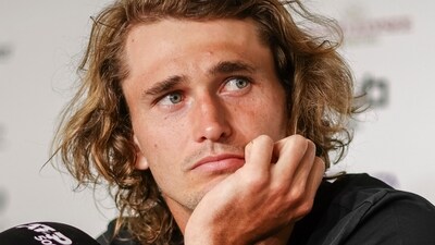 Alexander Zverev from Germany during an interview during the Hamburg European Open tournament, at the Rothenbaum Tennis Stadium (AP)
