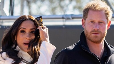 Prince Harry and Meghan Markle visit the track and field event at the Invictus Games in The Hague, Netherlands on April 17, 2022. (AP Photo/Peter Dejong, File) (AP) Prince Harry and Meghan Markle visit the track and field event at the Invictus Games in The Hague, Netherlands on April 17, 2022. (AP Photo/Peter Dejong, File) (AP)