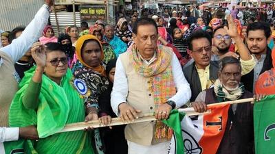 He expressed his gratitude to the party supremo Mamata Banerjee and general secretary Abhishek Banerjee. (Pijush Kanti Biswas | Twitter)