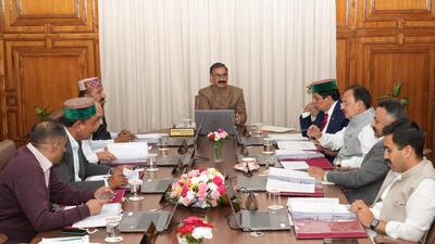 Himachal CM Sukhvinder Singh Sukhu presiding over the cabinet meeting at the Secretariat building in Shimla (HT Photo) Himachal CM Sukhvinder Singh Sukhu presiding over the cabinet meeting at the Secretariat building in Shimla (HT Photo)