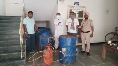 Items seized by the police in Ambala.