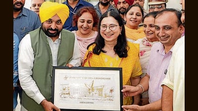Mann, who was on PU campus, inspected the sites designated for the construction of the new hostels. (HT Photo) Mann, who was on PU campus, inspected the sites designated for the construction of the new hostels. (HT Photo)