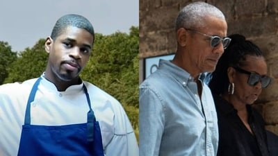 Chef Tafari Campbell, Barack and Michelle Obama (Twitter/Getty Images) Chef Tafari Campbell, Barack and Michelle Obama (Twitter/Getty Images)