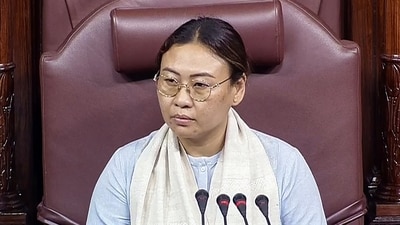 Rajya Sabha MP Phangnon Konyak presides over the house during the Monsoon session of Parliament, in New Delhi, Tuesday, (PTI) Rajya Sabha MP Phangnon Konyak presides over the house during the Monsoon session of Parliament, in New Delhi, Tuesday, (PTI)