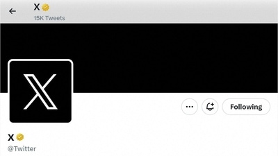 A screen capture of Twitter's official page with an "X" on the profile image. (Reuters)
