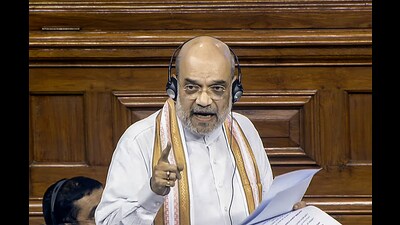 Union Home Minister Amit Shah speaks in the Lok Sabha during the Monsoon Session. (ANI) Union Home Minister Amit Shah speaks in the Lok Sabha during the Monsoon Session. (ANI)