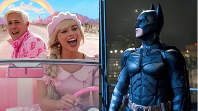 Barbie movie's epic success at the box office surpasses The Dark Knight's record, with $362 million opening weekend and $26 million on Monday. (Warner Bros.) Barbie movie's epic success at the box office surpasses The Dark Knight's record, with $362 million opening weekend and $26 million on Monday. (Warner Bros.)