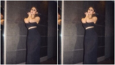 Mouni played muse to fashion designer house ZAE and picked a sleek black gown from the shelves of the designer house. (Instagram/@imouniroy) Mouni played muse to fashion designer house ZAE and picked a sleek black gown from the shelves of the designer house. (Instagram/@imouniroy)