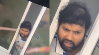 Rohit Sharma's bewildered dressing-room look set internet on fire Rohit Sharma's bewildered dressing-room look set internet on fire