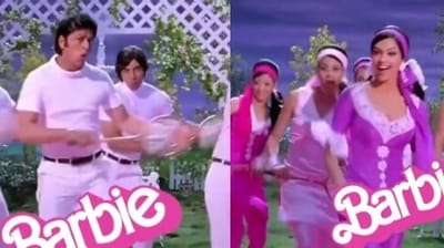 Shah Rukh Khan and Deepika Padukone play Badminton in the Barbie world Shah Rukh Khan and Deepika Padukone play Badminton in the Barbie world