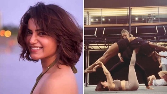 Samantha Ruth Prabhu shared her balancing skills on her Instagram Stories.