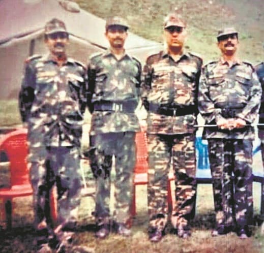 Brig Thakur (third from left) with late Lt Col R Vishwanathan (first from left) (Photo: Instagram)