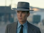 Margot Robbie in Barbie (left) and Cillian Murphy in a still from Oppenheimer.