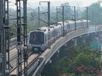 Airport Metro Train seen at Dhaula Kaun Metro line. (Photo by Vipin Kumar/ Hindustan Times) Airport Metro Train seen at Dhaula Kaun Metro line. (Photo by Vipin Kumar/ Hindustan Times)