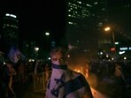 Demonstrators protest against plans by Prime Minister Benjamin Netanyahu's government to overhaul the judicial system, in Tel Aviv, Monday. Demonstrators protest against plans by Prime Minister Benjamin Netanyahu's government to overhaul the judicial system, in Tel Aviv, Monday.