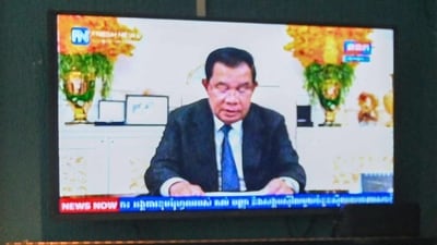 Cambodian Prime Minister Hun Sen, one of the world's longest-serving leaders, said on July 26, 2023 he will resign and hand power to his son, after almost four decades of hardline rule. (AFP) Cambodian Prime Minister Hun Sen, one of the world's longest-serving leaders, said on July 26, 2023 he will resign and hand power to his son, after almost four decades of hardline rule. (AFP)