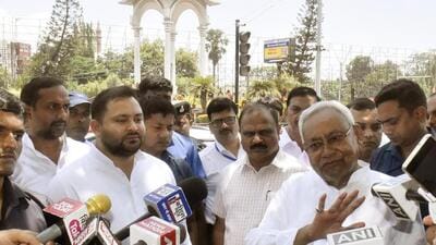 CM Nitish Kumar addresses reporters in Patna. (Santosh Kumar/HT) CM Nitish Kumar addresses reporters in Patna. (Santosh Kumar/HT)