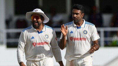 Rohit Sharma (L) and Ravichandran Ashwin (R), of India during day three of the First Test between West Indies and India (AFP) Rohit Sharma (L) and Ravichandran Ashwin (R), of India during day three of the First Test between West Indies and India (AFP)