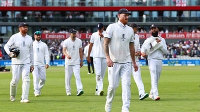 England's Ben Stokes walks off at the end of play in Manchester (Action Images via Reuters)