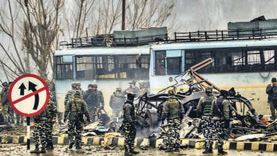 In February 2019, 40 CRPF personnel were killed when a suicide bomber drove a car laden with explosives into their convoy. (PTI) In February 2019, 40 CRPF personnel were killed when a suicide bomber drove a car laden with explosives into their convoy. (PTI)