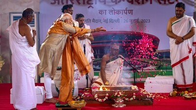 The International Exhibition-cum-Convention Centre (IECC) complex has been developed at a cost of about <span class='webrupee'>₹</span>2,700 crore. (PTI) The International Exhibition-cum-Convention Centre (IECC) complex has been developed at a cost of about <span class='webrupee'>₹</span>2,700 crore. (PTI)