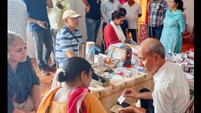 Patients at a health camp in Ambala Cantonment. (HT Photo) Patients at a health camp in Ambala Cantonment. (HT Photo)