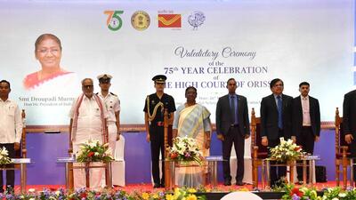 President Droupadi Murmu addressed an event in Cuttack to mark 75 years of the Orissa high court (Twitter/rashtrapatibhvn) President Droupadi Murmu addressed an event in Cuttack to mark 75 years of the Orissa high court (Twitter/rashtrapatibhvn)
