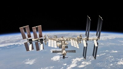 The International Space Station (ISS) photographed by Expedition 56 crew members from a Soyuz spacecraft after undocking. (REUTERS)