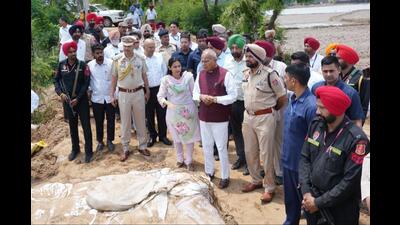 The Punjab governor on Wednesday visited the flood-affected areas in Sangrur and also neighbouring district Patiala. (HT Photo) The Punjab governor on Wednesday visited the flood-affected areas in Sangrur and also neighbouring district Patiala. (HT Photo)
