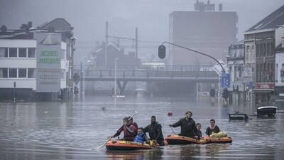 "The blaze is still raging on board," the coastguard said, adding that the ship was listing. (File)