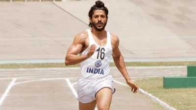 Farhan Akhtar in a still from Bhaag Milkha Bhaag.