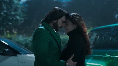 Ranveer Singh and Alia Bhatt in a still from Rocky Aur Rani Kii Prem Kahaani trailer. Ranveer Singh and Alia Bhatt in a still from Rocky Aur Rani Kii Prem Kahaani trailer.