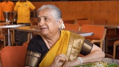 Sudha Murty spoke about her food choices, and favourite restaurants -- in a YouTube interview.