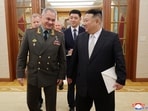 North Korean leader Kim Jong Un meets with Russia's Defense Minister Sergei Shoigu. 