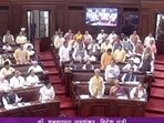 The commotion broke out during an address by external affairs minister S Jaishankar (ANI) The commotion broke out during an address by external affairs minister S Jaishankar (ANI)