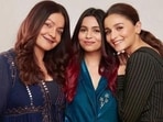 Pooja Bhatt with half sisters Shaheen and Alia Bhatt.