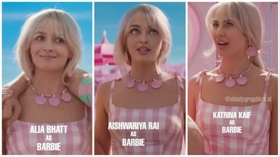 Alia Bhatt, Aishwarya Rai and Katrina Kaif as Barbie via artificial intelligence. Alia Bhatt, Aishwarya Rai and Katrina Kaif as Barbie via artificial intelligence.