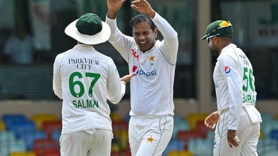 Pakistan's Noman Ali celebrates one of his 7 wickets against Sri Lanka. (AFP) Pakistan's Noman Ali celebrates one of his 7 wickets against Sri Lanka. (AFP)