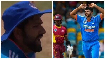 Rohit lashed out at his teammate Shardul during the 1st ODI (Fancode screengrab-PTI) Rohit lashed out at his teammate Shardul during the 1st ODI (Fancode screengrab-PTI)