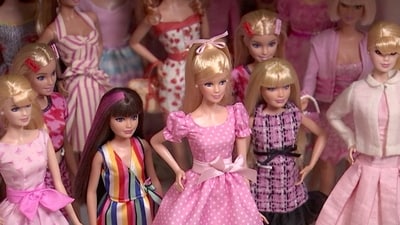 A screen grab showing Matthew Keith's collection of Barbies during an interview with Reuters in Los Angeles, California, U.S., July 21, 2023. REUTERS TV/via REUTERS (REUTERS)