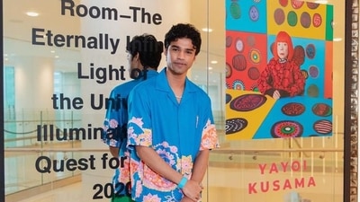 Actor Babil Khan, who is the son of late actor Irrfan, was seen in a colourful outfit at the event. He made his acting debut last year with the Netflix film Qala. Sharing his picture on Instagram, NMACC wrote, "Today we witnessed the opening of the Infinity Mirrored Rooms by contemporary artist Yayoi Kusama, at the Nita Mukesh Ambani Cultural Centre, where our guests experienced an infinite universe through a myriad of reflections." Actor Babil Khan, who is the son of late actor Irrfan, was seen in a colourful outfit at the event. He made his acting debut last year with the Netflix film Qala. Sharing his picture on Instagram, NMACC wrote, "Today we witnessed the opening of the Infinity Mirrored Rooms by contemporary artist Yayoi Kusama, at the Nita Mukesh Ambani Cultural Centre, where our guests experienced an infinite universe through a myriad of reflections."
