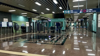 Newly made Civil court interchange Metro station at Shivajinagar. (Kalpesh Nukte/HT PHOTO) Newly made Civil court interchange Metro station at Shivajinagar. (Kalpesh Nukte/HT PHOTO)