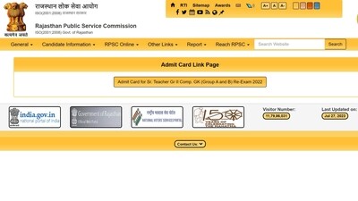 RPSC Sr Teacher Grade 2 re-exam admit card out at rpsc.rajasthan.gov.in RPSC Sr Teacher Grade 2 re-exam admit card out at rpsc.rajasthan.gov.in