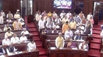 The commotion broke out during an address by external affairs minister S Jaishankar (ANI) The commotion broke out during an address by external affairs minister S Jaishankar (ANI)