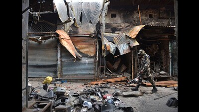 The aftermath of communal violence in New Delhi in March 2020. (Sanchit Khanna/HT PHOTO) The aftermath of communal violence in New Delhi in March 2020. (Sanchit Khanna/HT PHOTO)