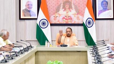 Uttar Pradesh chief minister Yogi Adityanath chairs a meeting in Lucknow on Thursday. (HT ) Uttar Pradesh chief minister Yogi Adityanath chairs a meeting in Lucknow on Thursday. (HT )