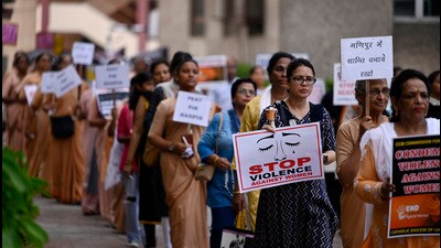 Women of the Catholic community taking out a peaceful protest march against the Manipur incident at the St Joseph’s Cathedral, in Lucknow, on Thursday. (HT Photo) Women of the Catholic community taking out a peaceful protest march against the Manipur incident at the St Joseph’s Cathedral, in Lucknow, on Thursday. (HT Photo)